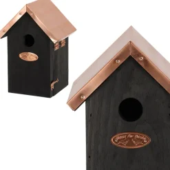 Domek dla ptaków czarny z miedzianym daszkiem * Esschert Design Discount