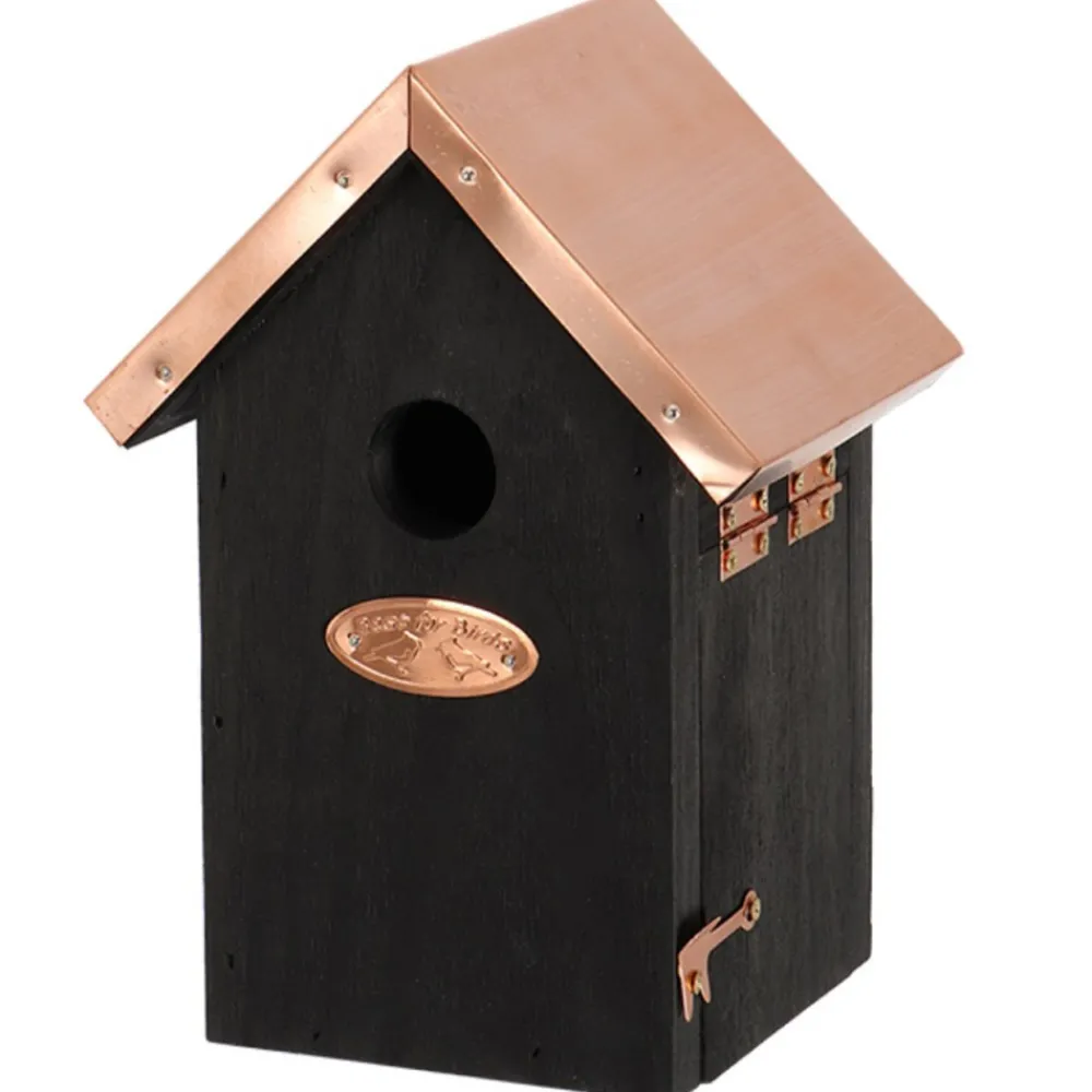 Domek dla ptaków czarny z miedzianym daszkiem * Esschert Design Discount