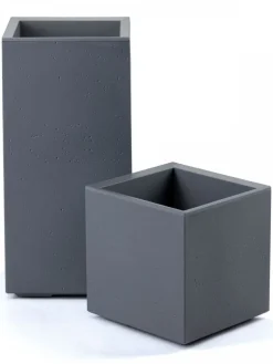 Donica Betonique na kółkach recykling beton szary 30x30xh30 cm