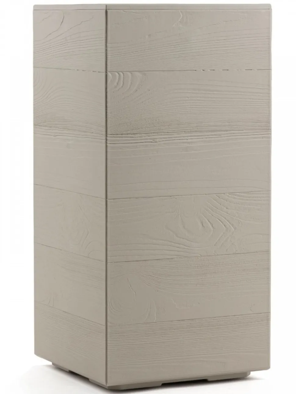 Donica Betonique na kółkach deska recykling beż 30x30xh60 cm