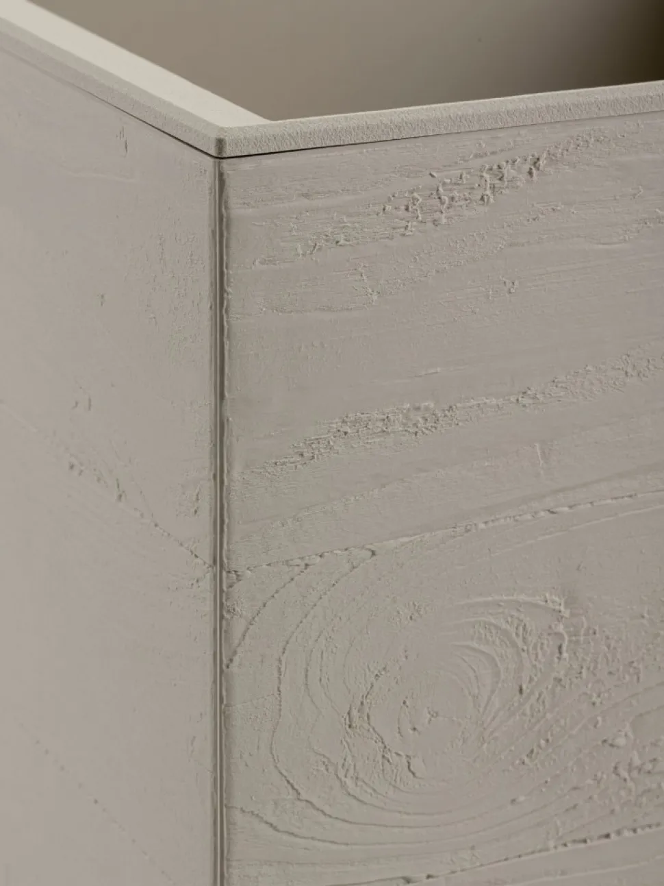 Donica Betonique na kółkach deska recykling beż 30x30xh60 cm