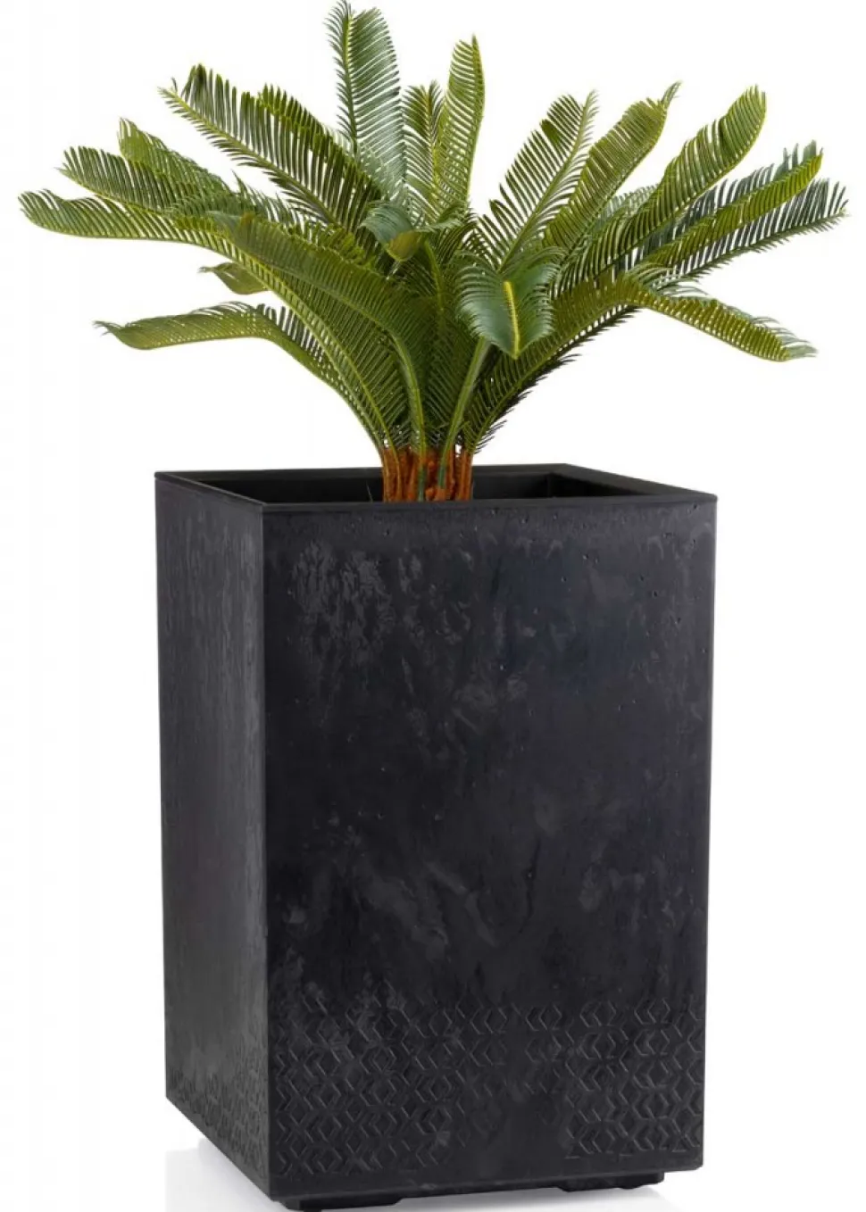 Donica Betonique na kółkach czarny beton H60x40 cm
