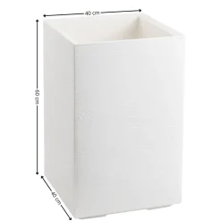 Donica Betonique na kółkach deska recykling kremowy H60x40 cm