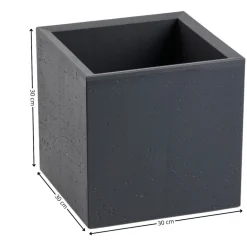 Donica Betonique na kółkach ECO antracyt 30x30xh30 cm