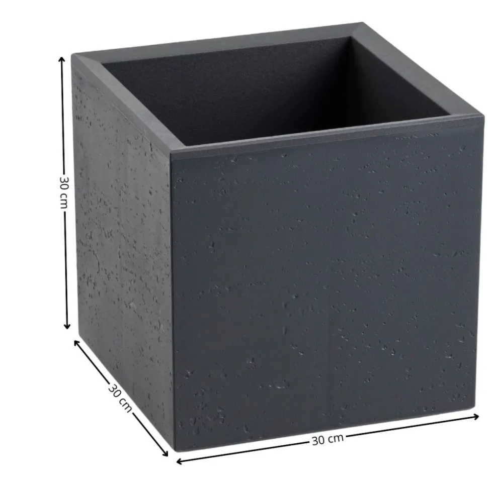 Donica Betonique na kółkach ECO antracyt 30x30xh30 cm