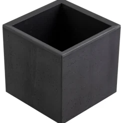 Donica Betonique na kółkach recykling czarny 30x30xh30 cm