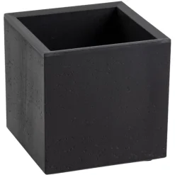 Donica Betonique na kółkach recykling czarny 30x30xh30 cm