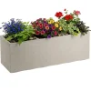 Donica Betonique na kółkach beton recykling beż 90x30xh30 cm