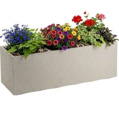 Donica Betonique na kółkach beton recykling beż 90x30xh30 cm