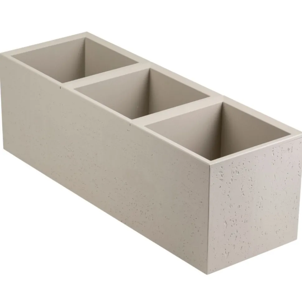 Donica Betonique na kółkach beton recykling beż 90x30xh30 cm