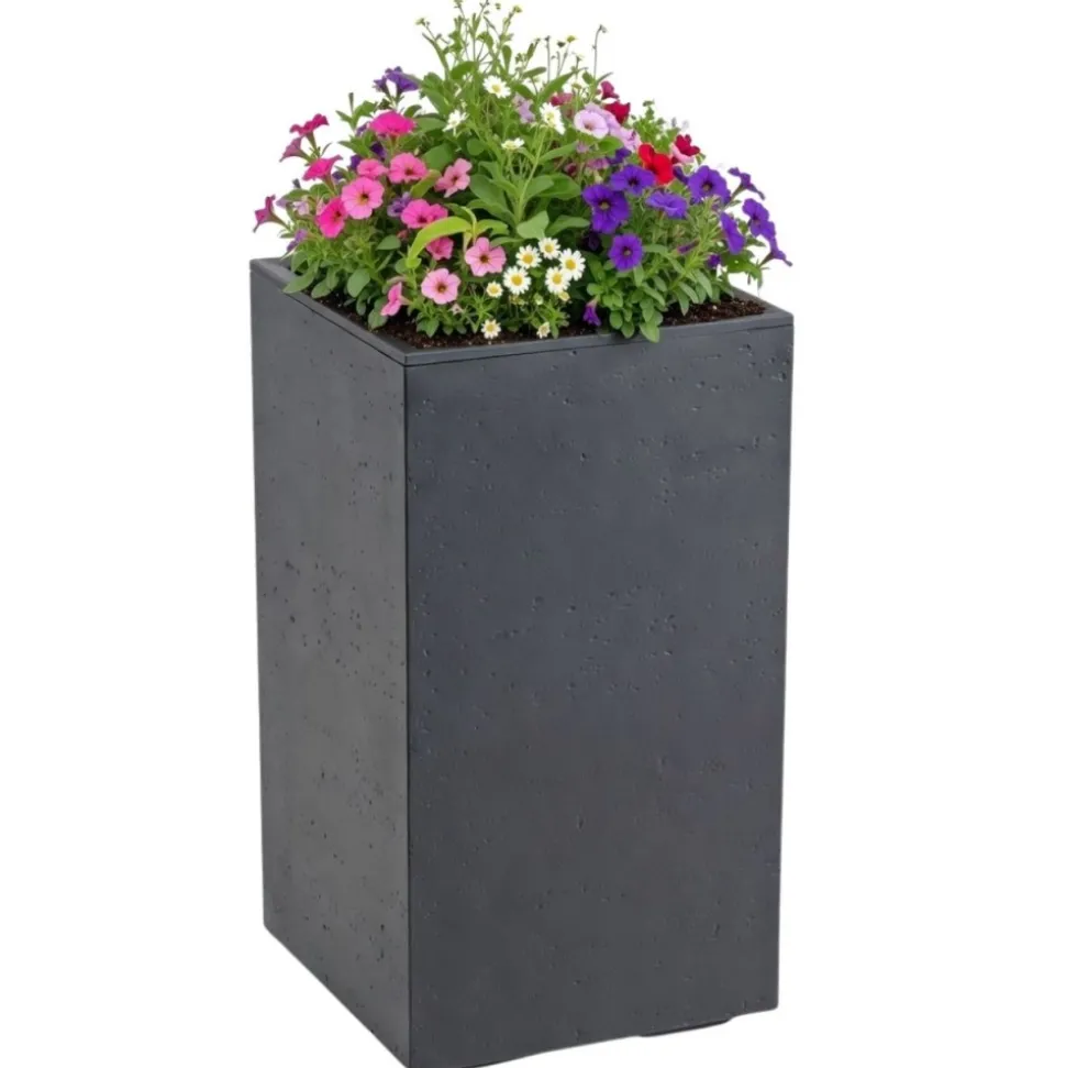 Donica Betonique na kółkach ECO antracyt 30x30xh60 cm