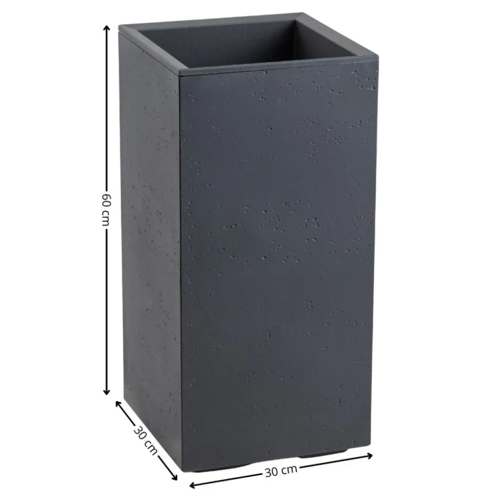 Donica Betonique na kółkach ECO antracyt 30x30xh60 cm