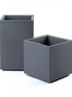 Donica Betonique na kółkach recykling beton szary 40x40xh40 cm