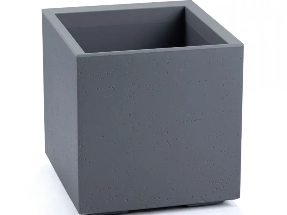 Donica Betonique na kółkach recykling beton szary 40x40xh40 cm