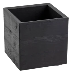 Donica Betonique na kółkach deska recykling czarny 30x30xh30 cm