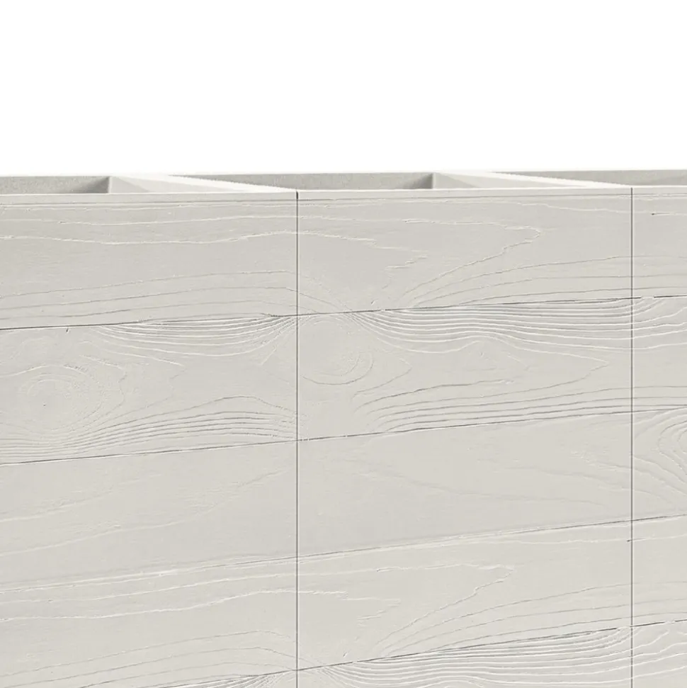 Donica Betonique na kółkach deska recykling kremowy 90x30xh60 cm