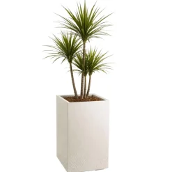 Donica Betonique na kółkach beton recykling beż H60x40 cm