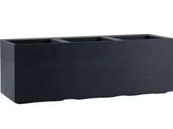 Donica Betonique na kółkach deska recykling antracyt 90x30xh30 cm
