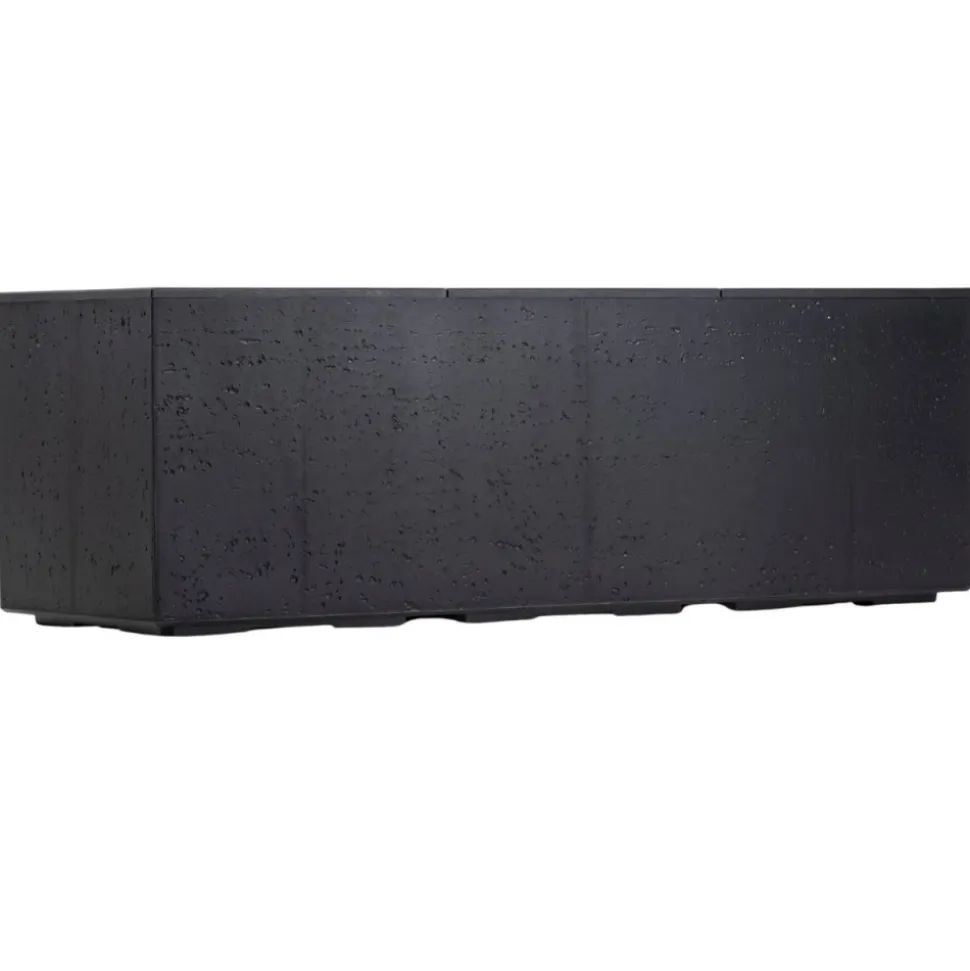 Donica Betonique na kółkach recykling czarny 90x30xh30 cm