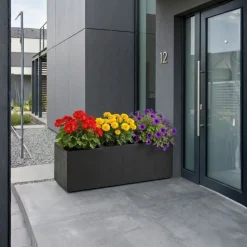 Donica Betonique na kółkach recykling czarny 90x30xh30 cm