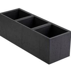 Donica Betonique na kółkach recykling czarny 90x30xh30 cm