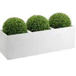 Donica Betonique na kółkach deska recykling kremowy 90x30xh30 cm