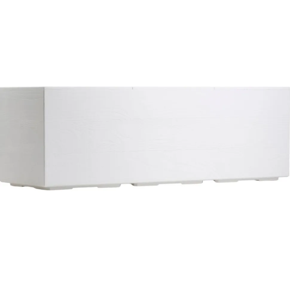 Donica Betonique na kółkach deska recykling kremowy 90x30xh30 cm