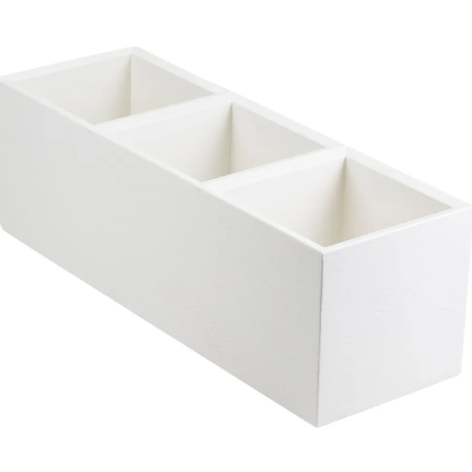 Donica Betonique na kółkach deska recykling kremowy 90x30xh30 cm