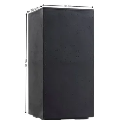 Donica Betonique na kółkach recykling czarny 30x30xh60 cm