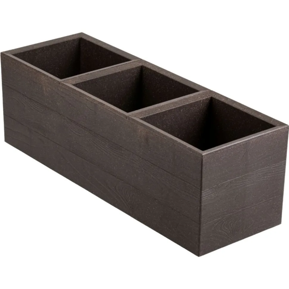 Donica Betonique na kółkach deska coffee espresso 90x30xh30 cm
