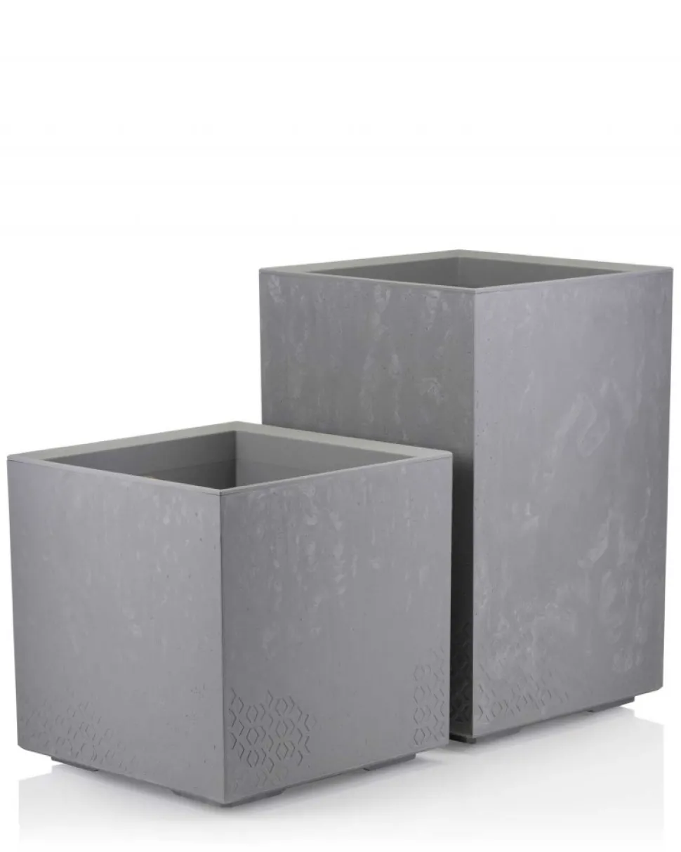 Donica Betonique na kółkach szary beton H60x40 cm