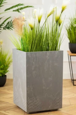 Donica Betonique na kółkach szary beton H60x40 cm