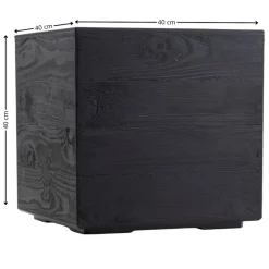 Donica Betonique na kółkach deska recykling czarny 40x40xh40 cm