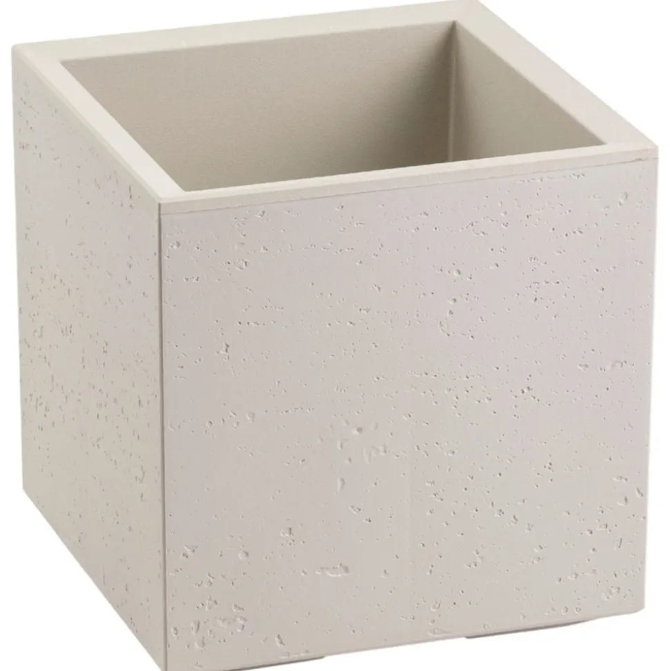 Donica Betonique na kółkach beton recykling beż 30x30xh30 cm