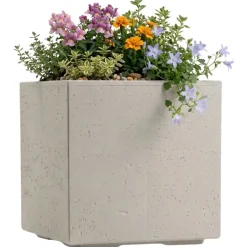 Donica Betonique na kółkach beton recykling beż 30x30xh30 cm
