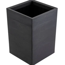 Donica Betonique na kółkach deska recykling czarny H60x40 cm