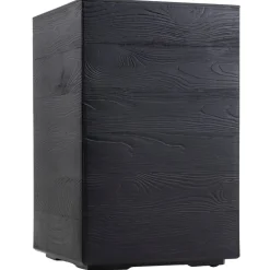 Donica Betonique na kółkach deska recykling czarny H60x40 cm