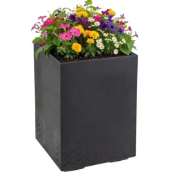 Donica Betonique na kółkach recykling czarny H60x40 cm