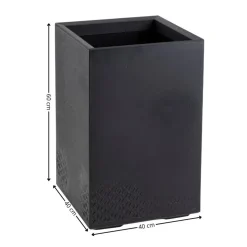 Donica Betonique na kółkach recykling czarny H60x40 cm