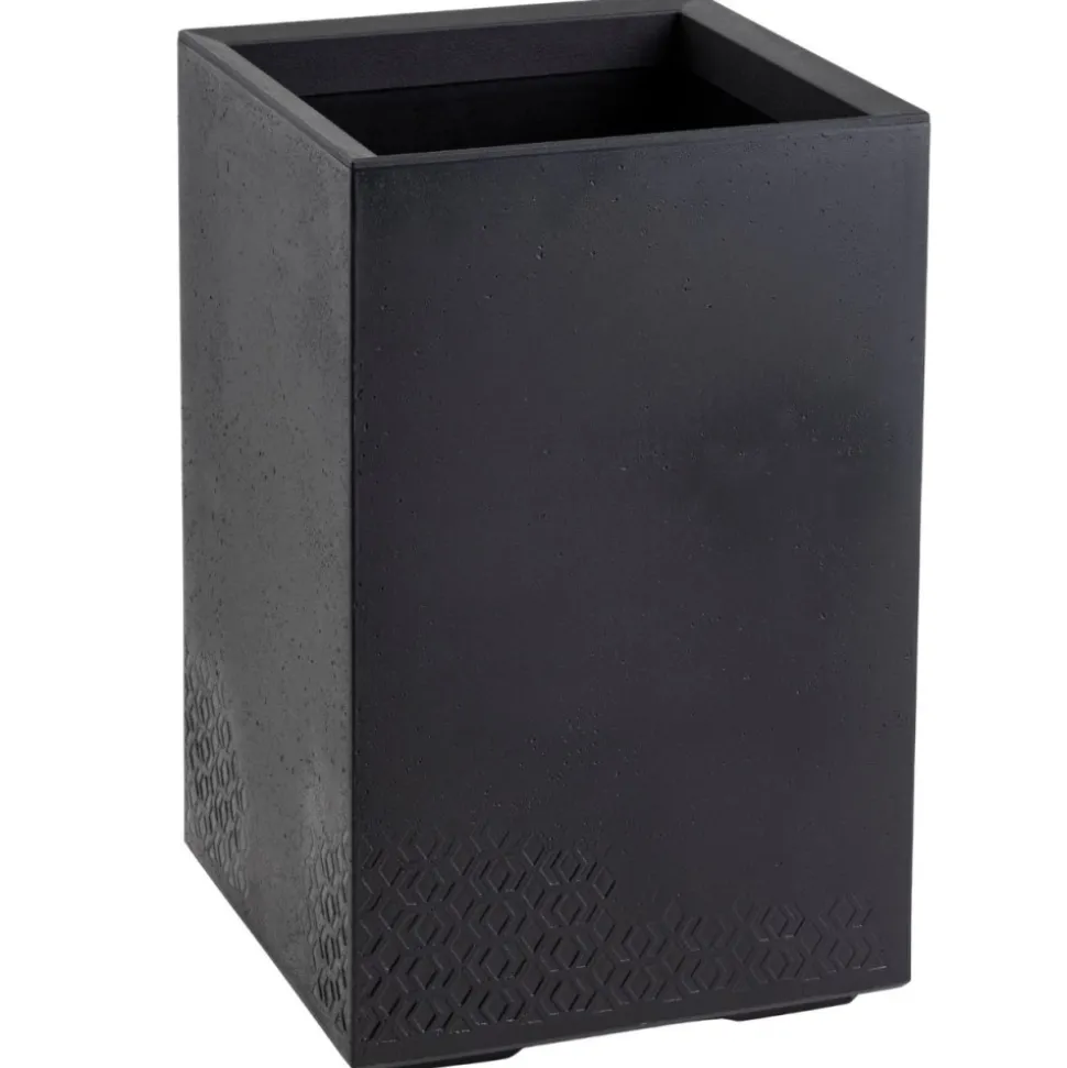 Donica Betonique na kółkach recykling czarny H60x40 cm