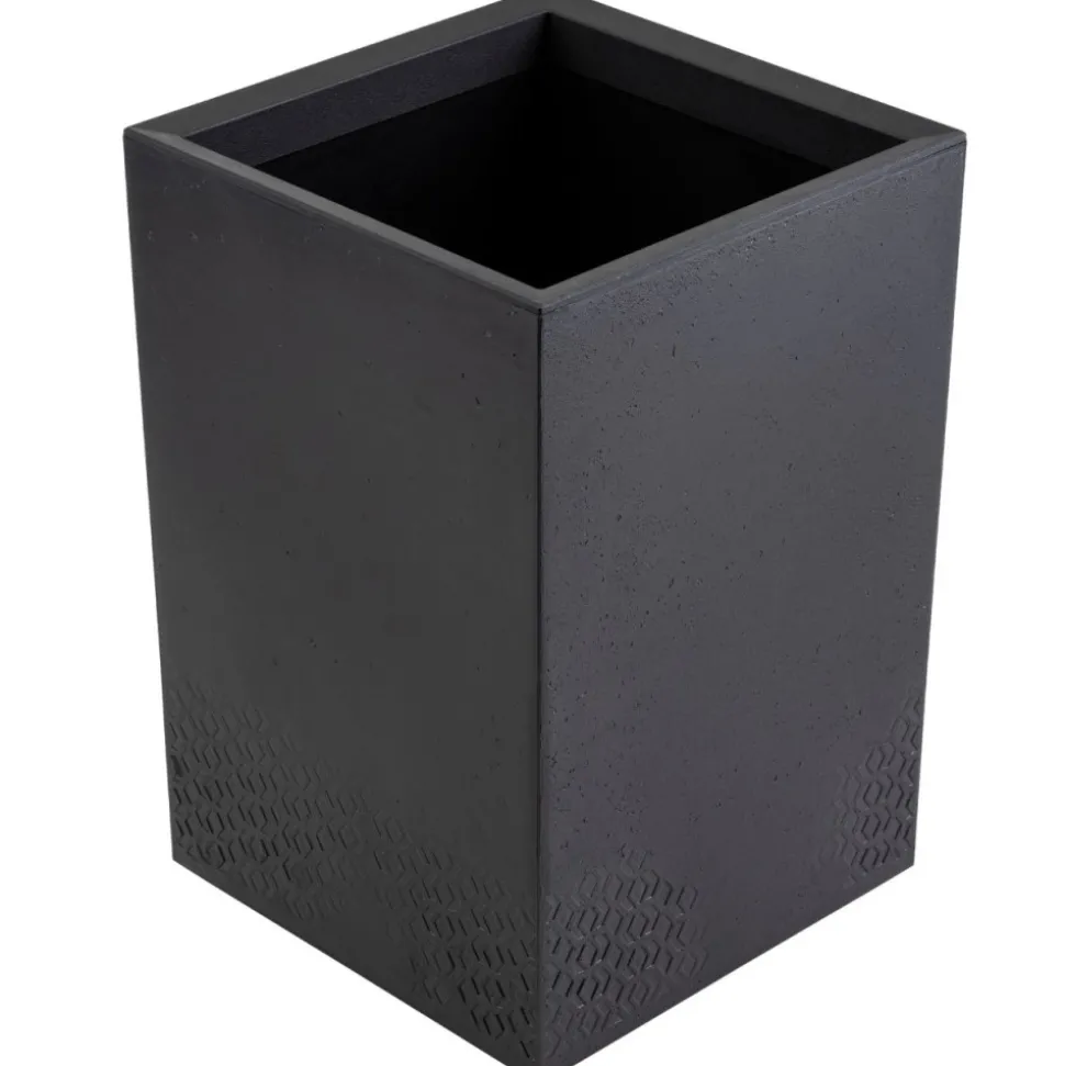 Donica Betonique na kółkach recykling czarny H60x40 cm