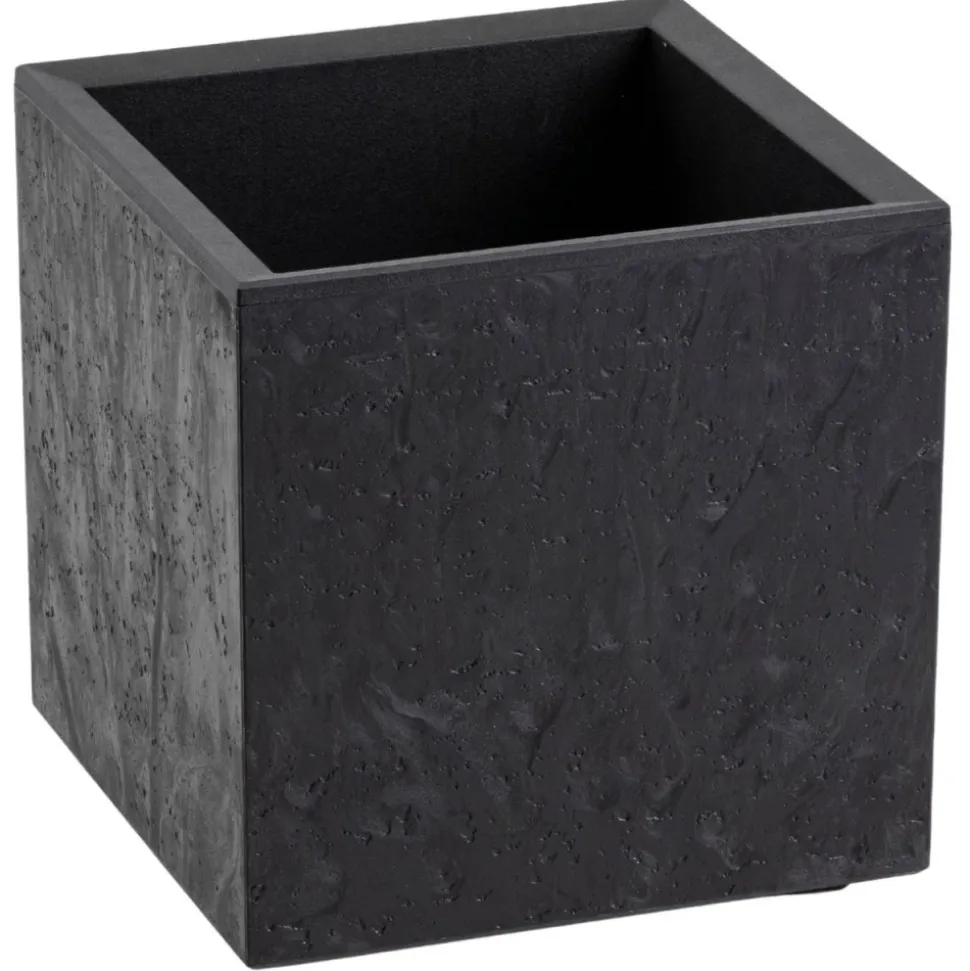 Donica Betonique na kółkach czarny beton 30x30xh30 cm