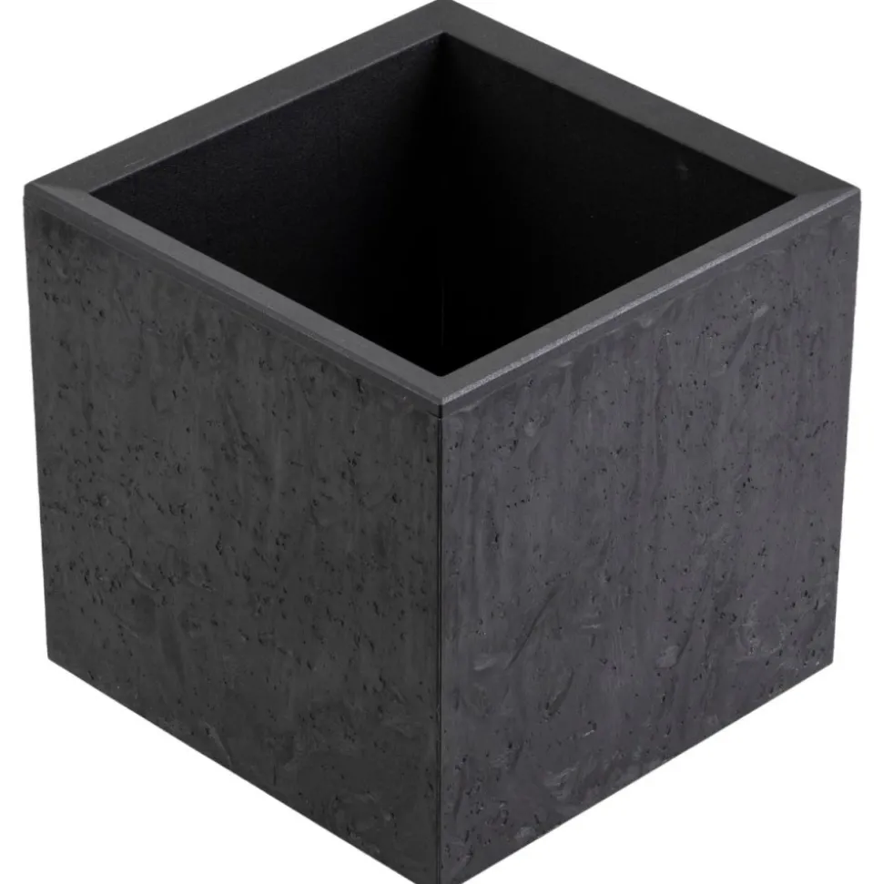 Donica Betonique na kółkach czarny beton 30x30xh30 cm