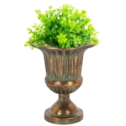 Donica dekoracyjna z metalu w stylu vintage h23,8 cm
