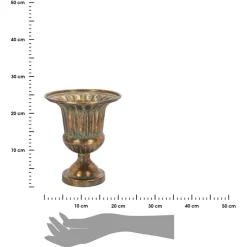 Donica dekoracyjna z metalu w stylu vintage h23,8 cm