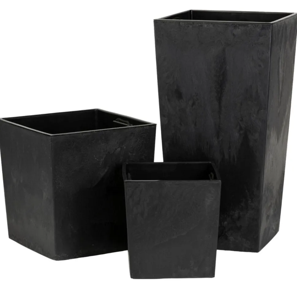 Donica Flore Czarny Beton h30,5x29,5x29,5 cm
