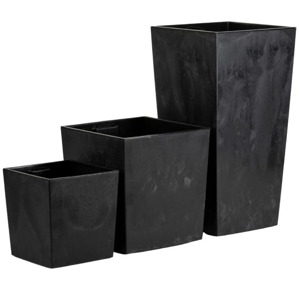 Donica Flore Czarny Beton h30,5x29,5x29,5 cm