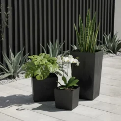 Donica Flore Czarny Beton h41x39,5x39,5 cm
