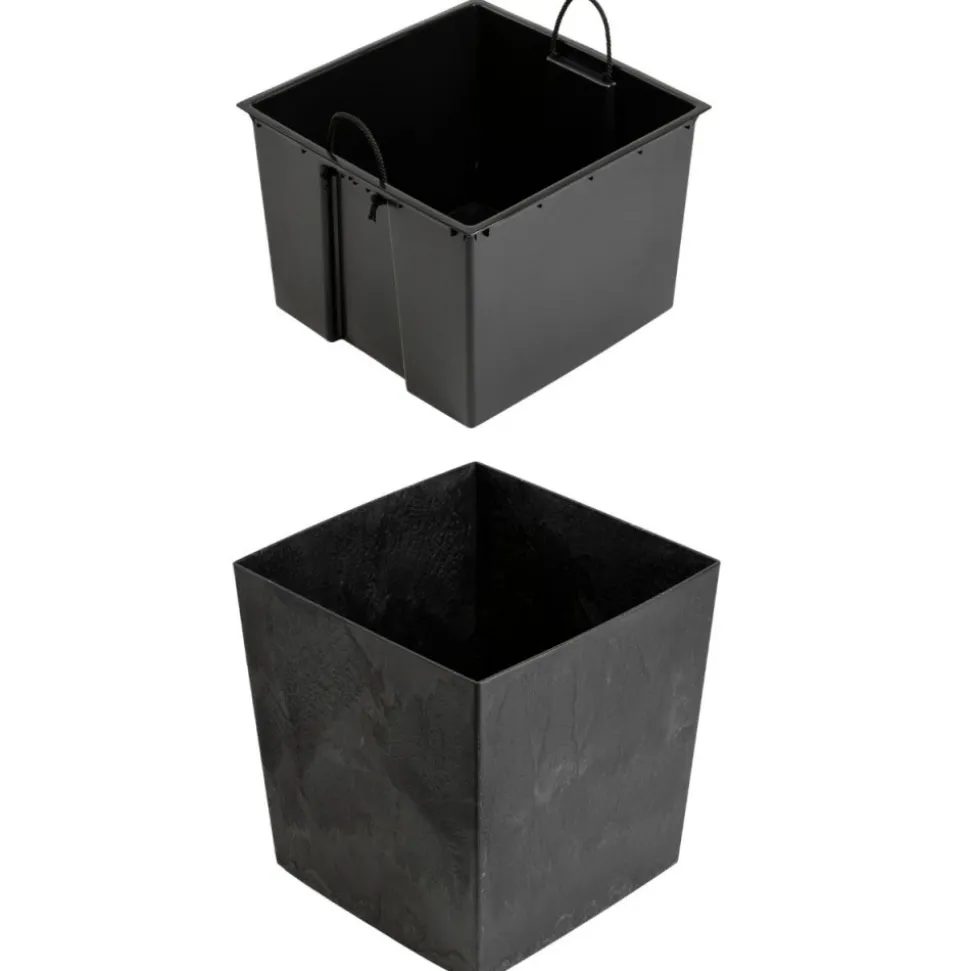 Donica Flore Czarny Beton h41x39,5x39,5 cm