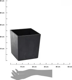 Donica Flore Czarny Beton h19x19 cm